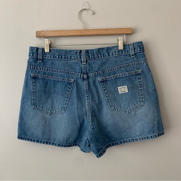 Old Navy Vintage Y2K 2000s Medium Light Wash Rigid Denim Jean Shorts Size 14 - Picture 5 of 12
